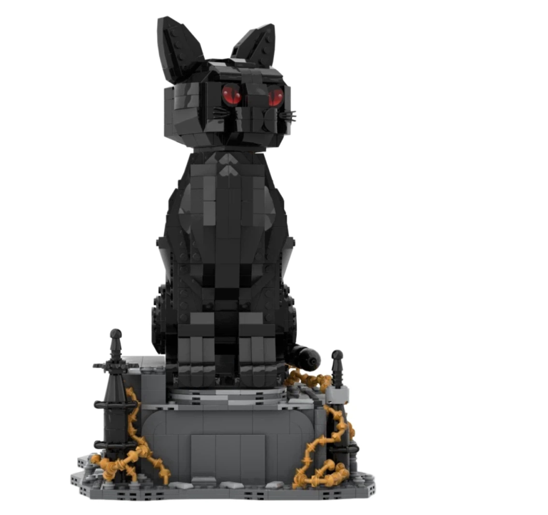 black-cat-gothic-fantasy-building-block-set-custom-animal-sculpture-brick-model-0