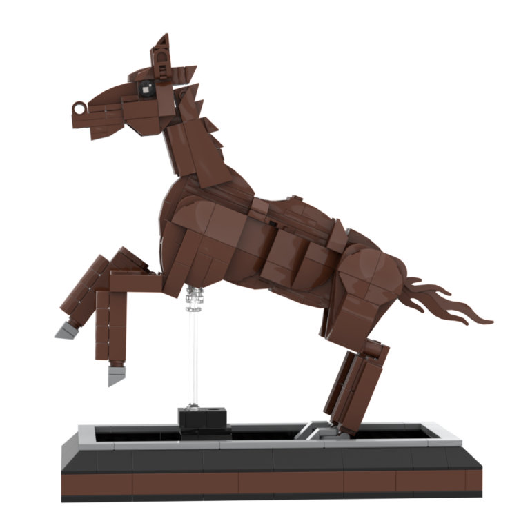 custom dragon building block set – galloping horse desk display collection2