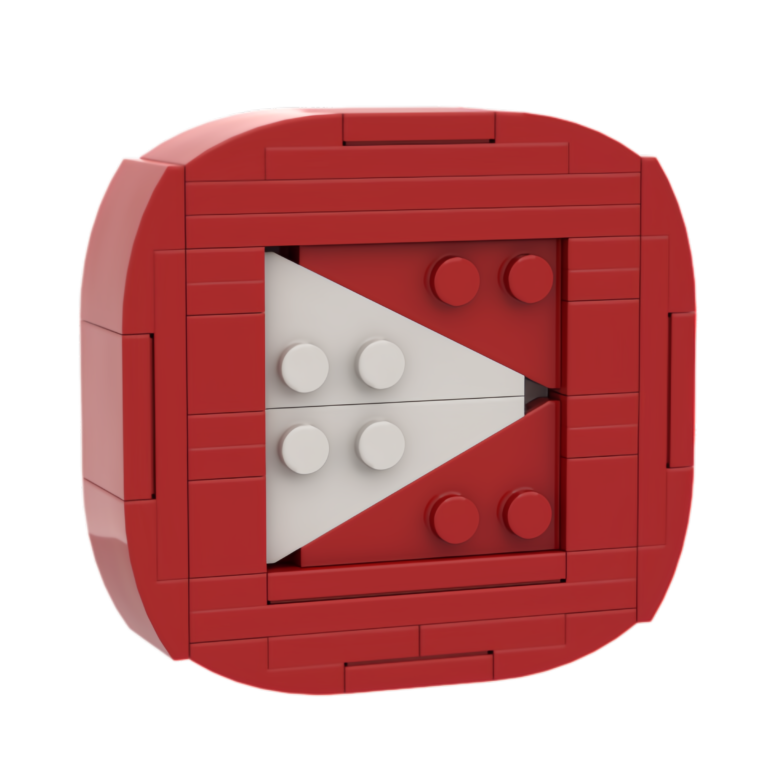 custom video play button building block set– mini display model5