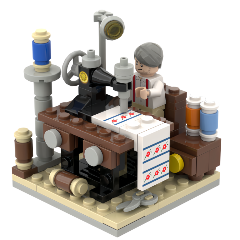custom vintage sewing machine building block set retro mini brick workshop model