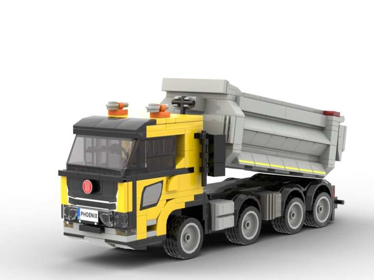 custom-yellow-dump-truck-building-block-set-–-bespoke-industrial-vehicle-model-0