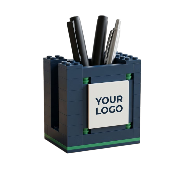 building block pen holder – creative desk organizer moc model