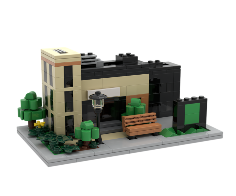 custom urban public building block gifts – modern minimalist architectural street scene model